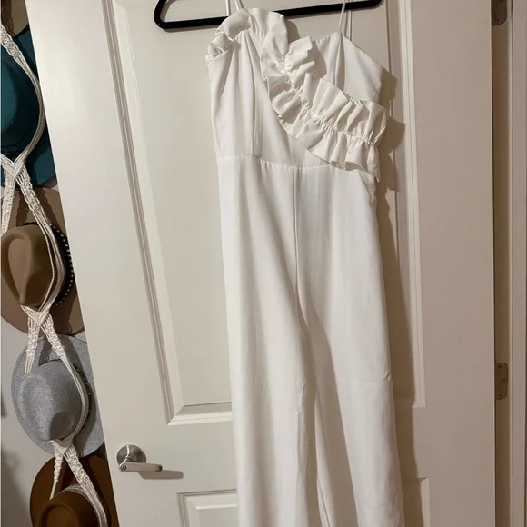 DO+BE White Ruffled Jumpsuit - Picture 1 of 2
